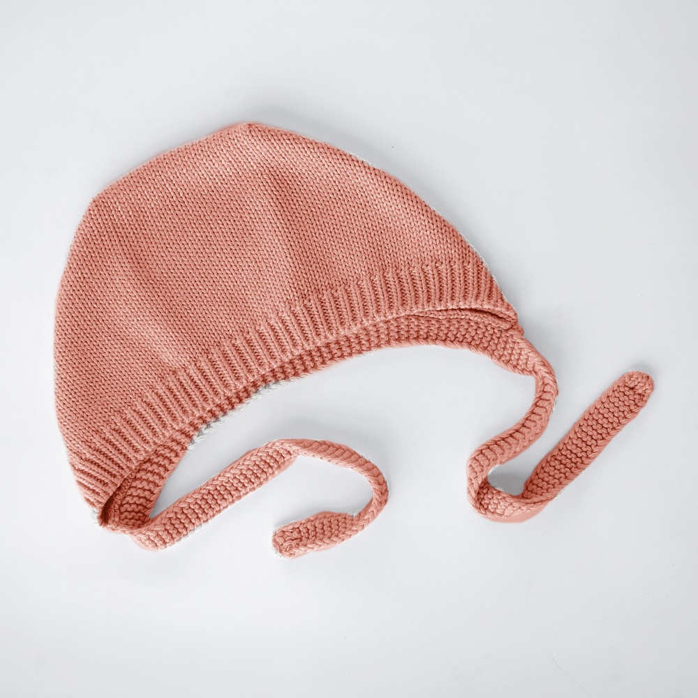 Вязаная шапочка для новорожденного, Терракотовый