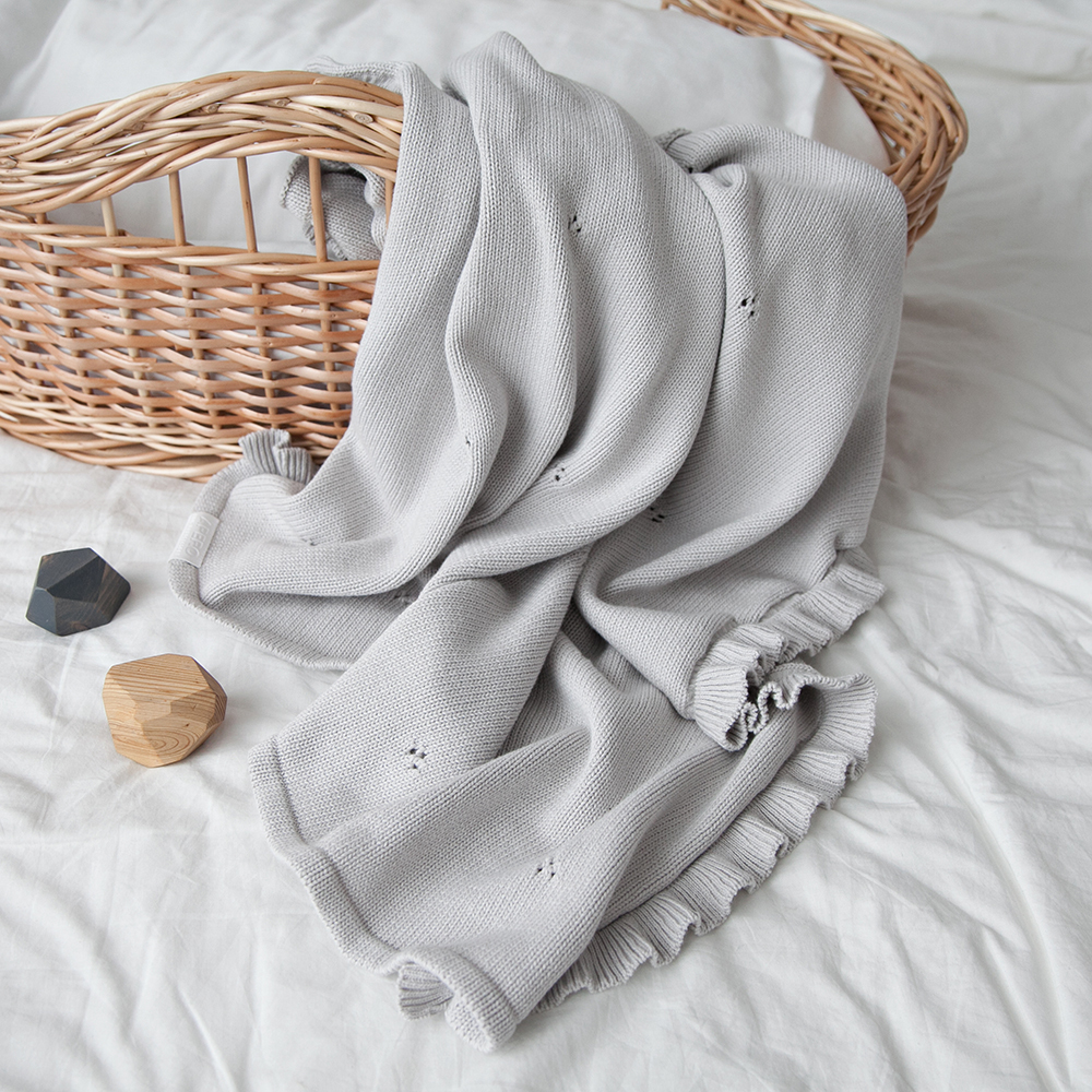 Вязаный детский плед "Milky", Перламутр