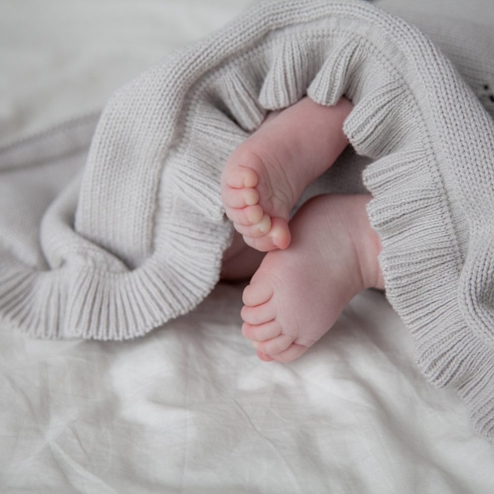 Вязаный детский плед "Milky", Перламутр