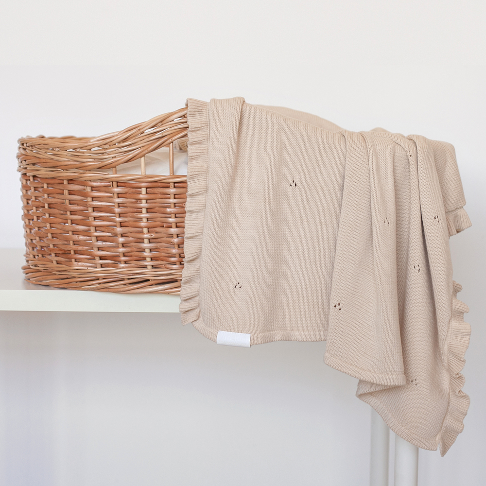 Вязаный детский плед "Milky", Пшеничный