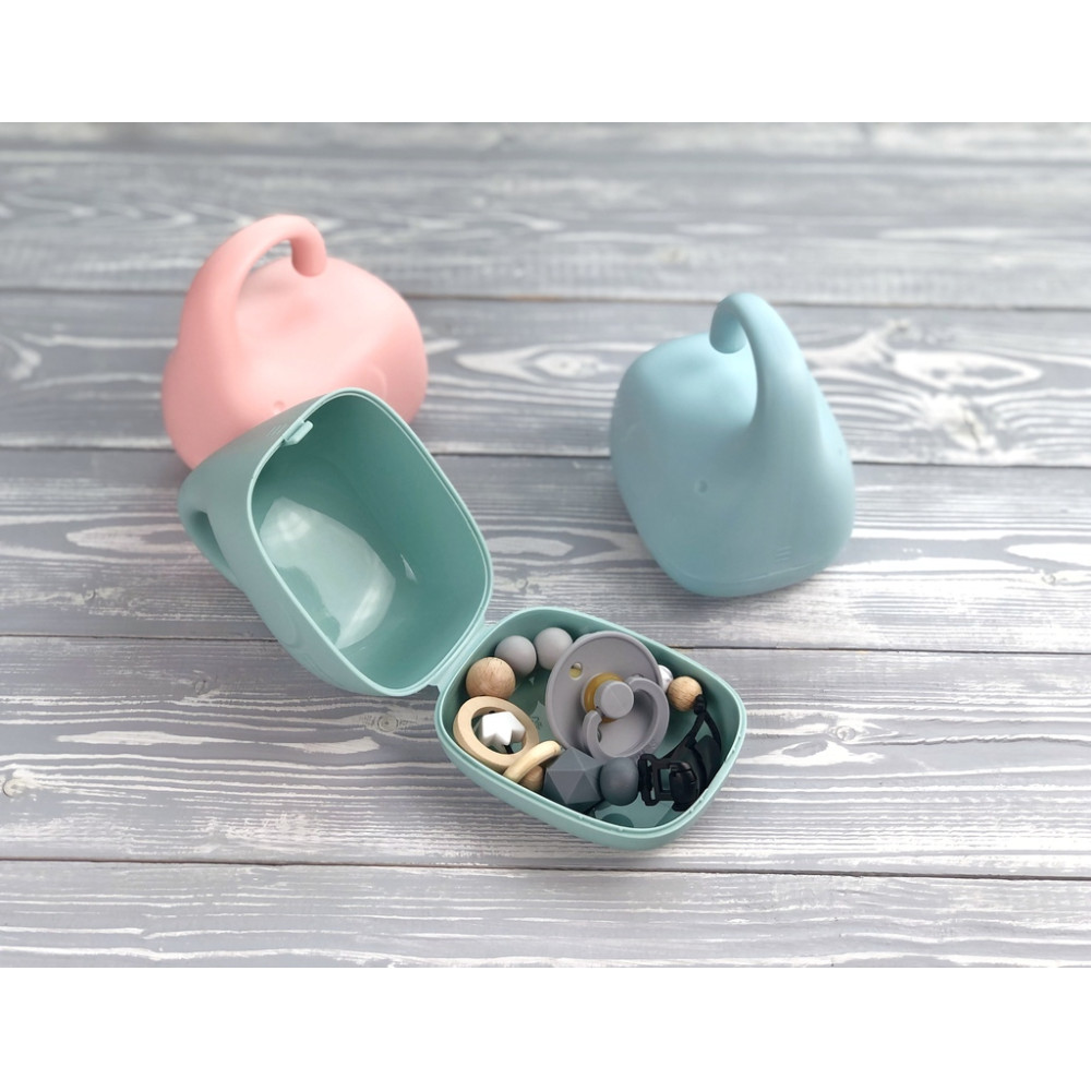 Футляр для хранения сосок и пустышек "Слоник", Мята