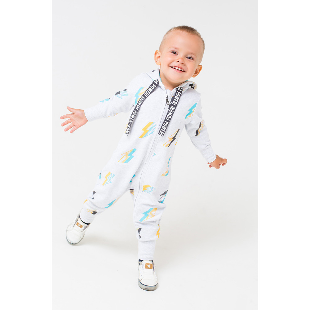 Комбинезон из футера с капюшоном "Молнии"