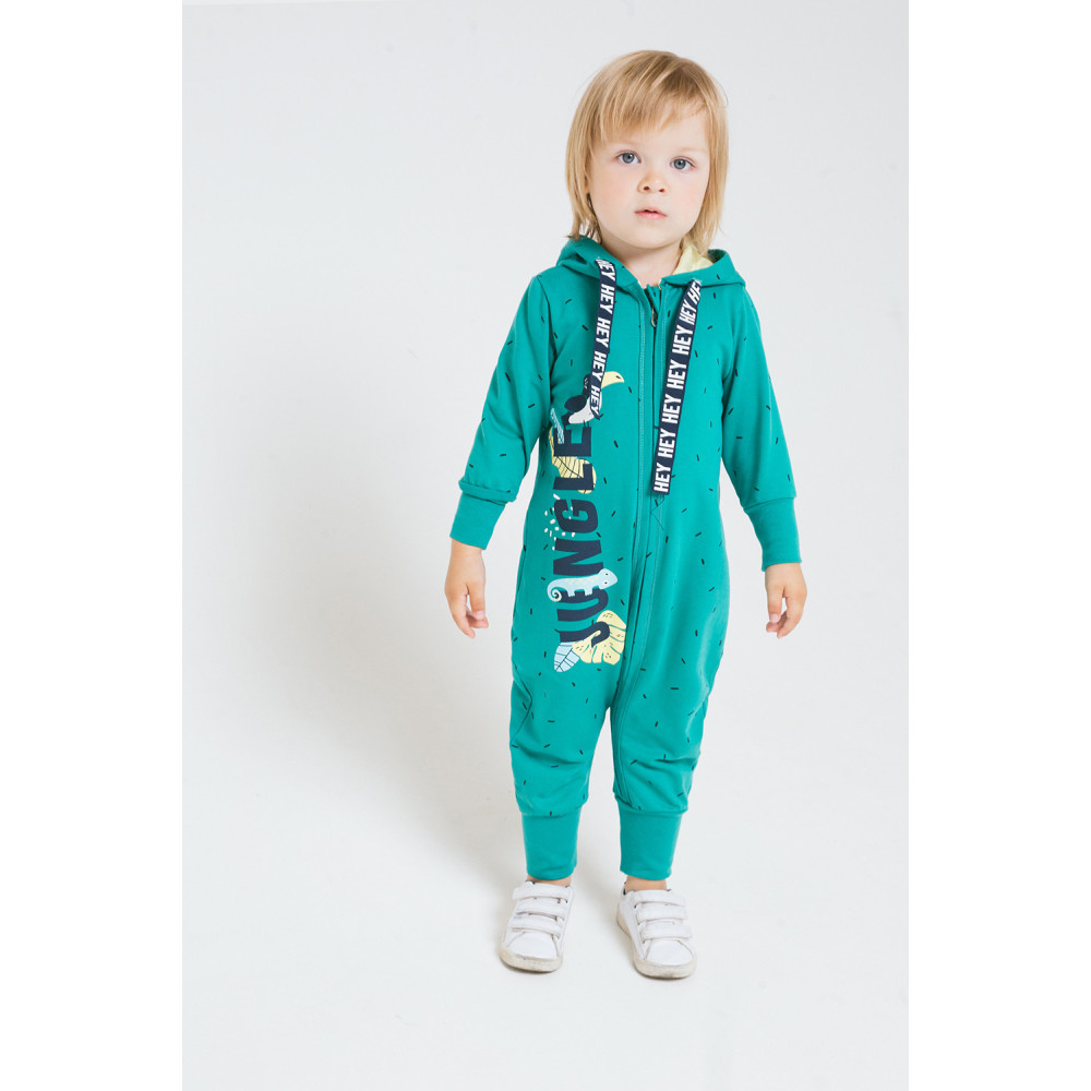 Комбинезон из футера с капюшоном "Джунгли"