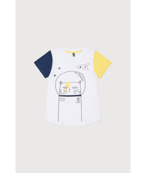 Белая футболка для мальчика "Космонавт"