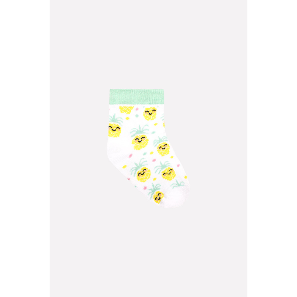Носочки для малыша, Ананасы на белом