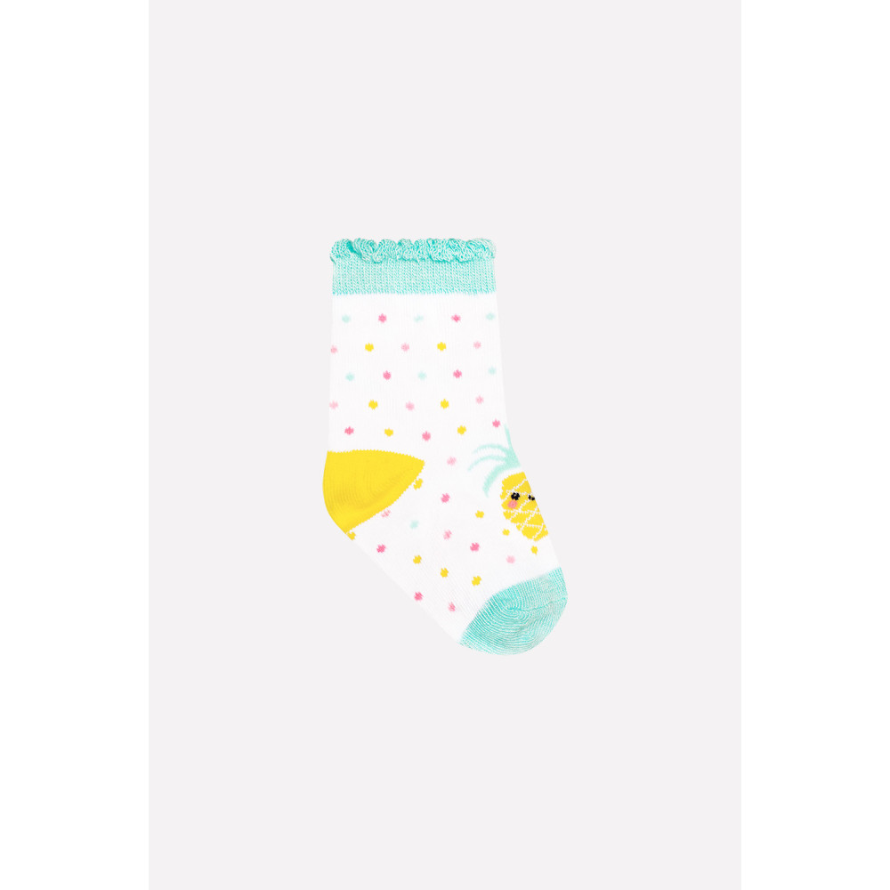 Носочки для малыша, Горошек на белом