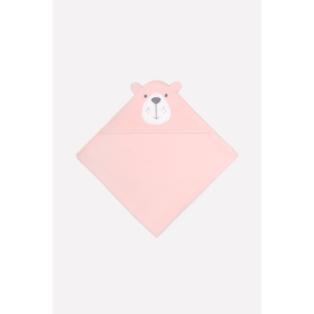 Полотенце с уголком детское "Мишка", Розовый