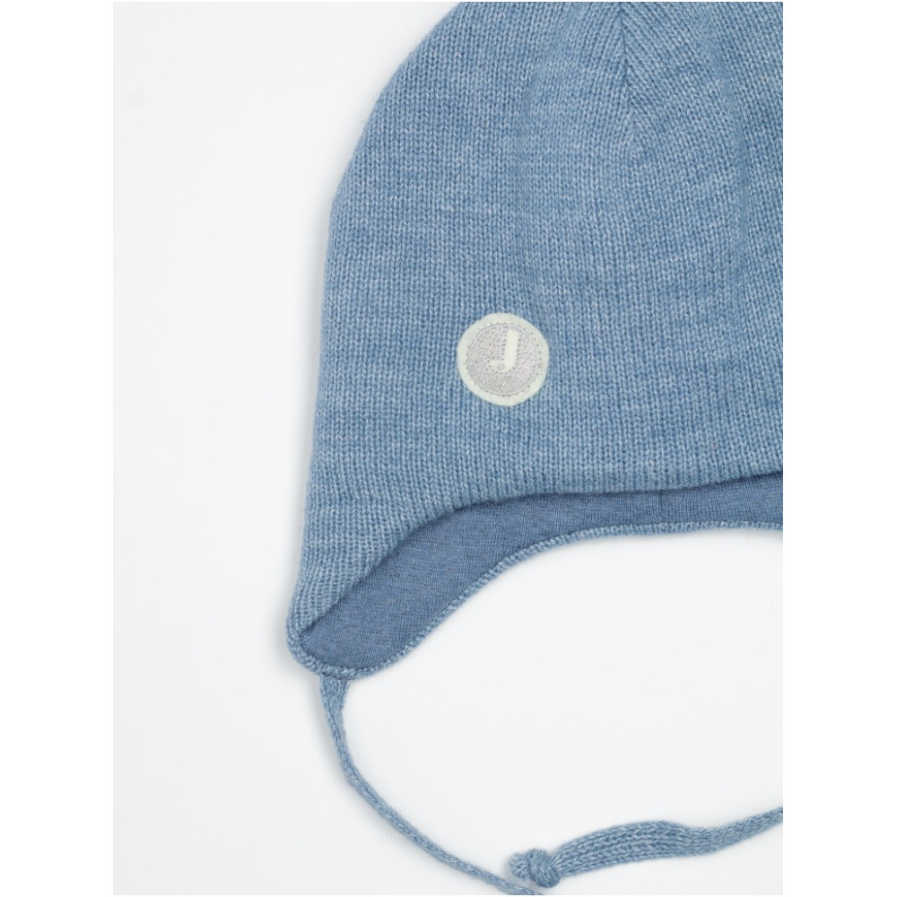 Зимняя вязаная шапка с помпоном, Деним