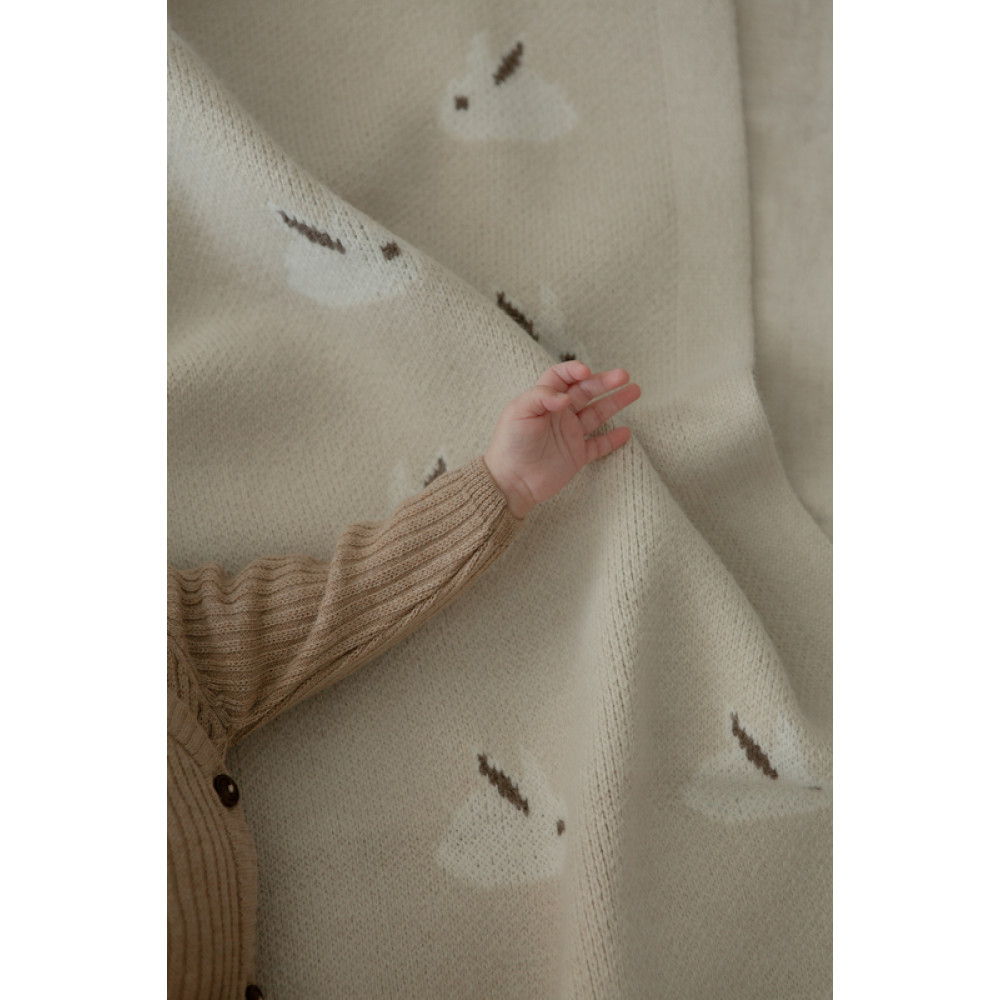 Вязаный плед "Rabbit", Бежевый