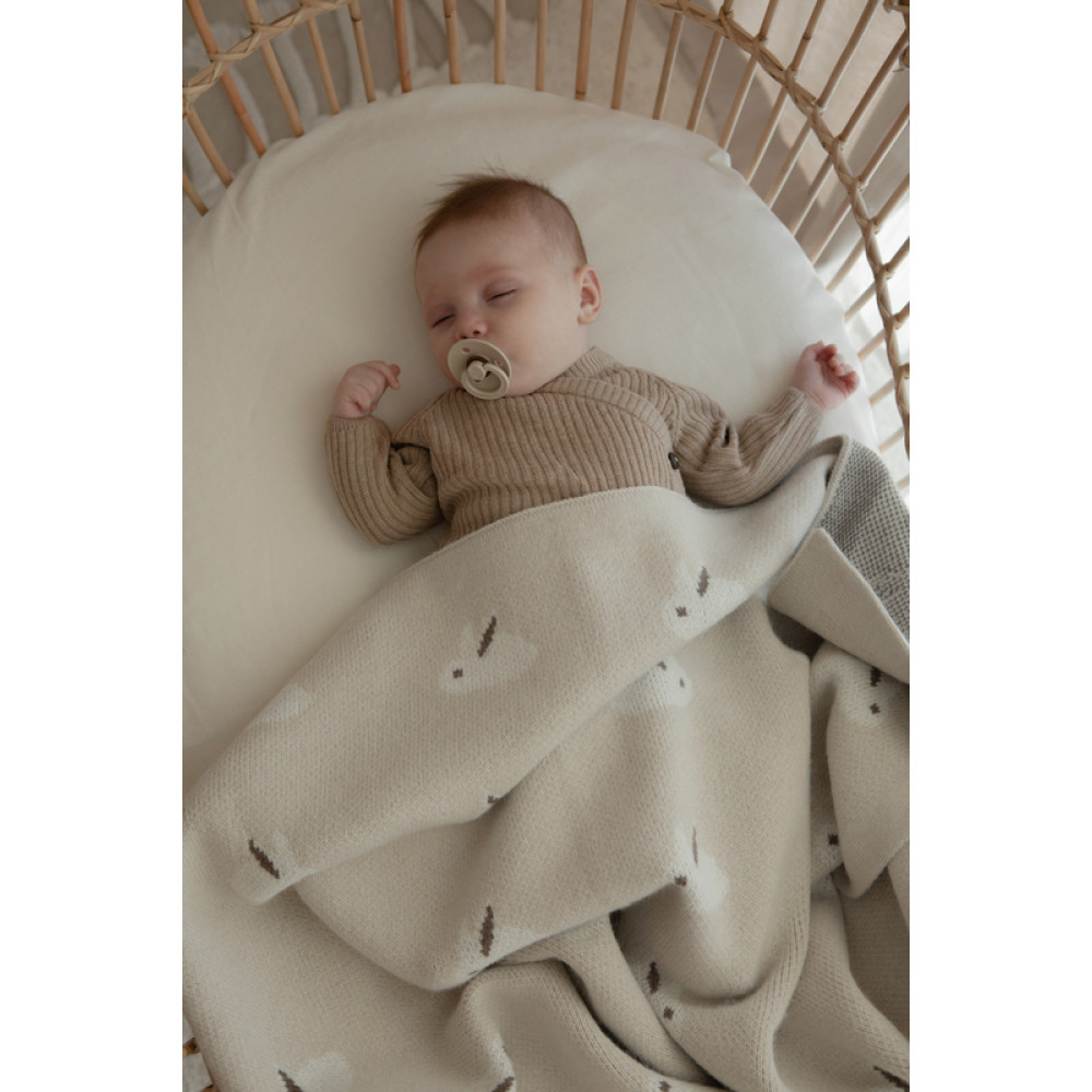 Вязаный плед "Rabbit", Бежевый