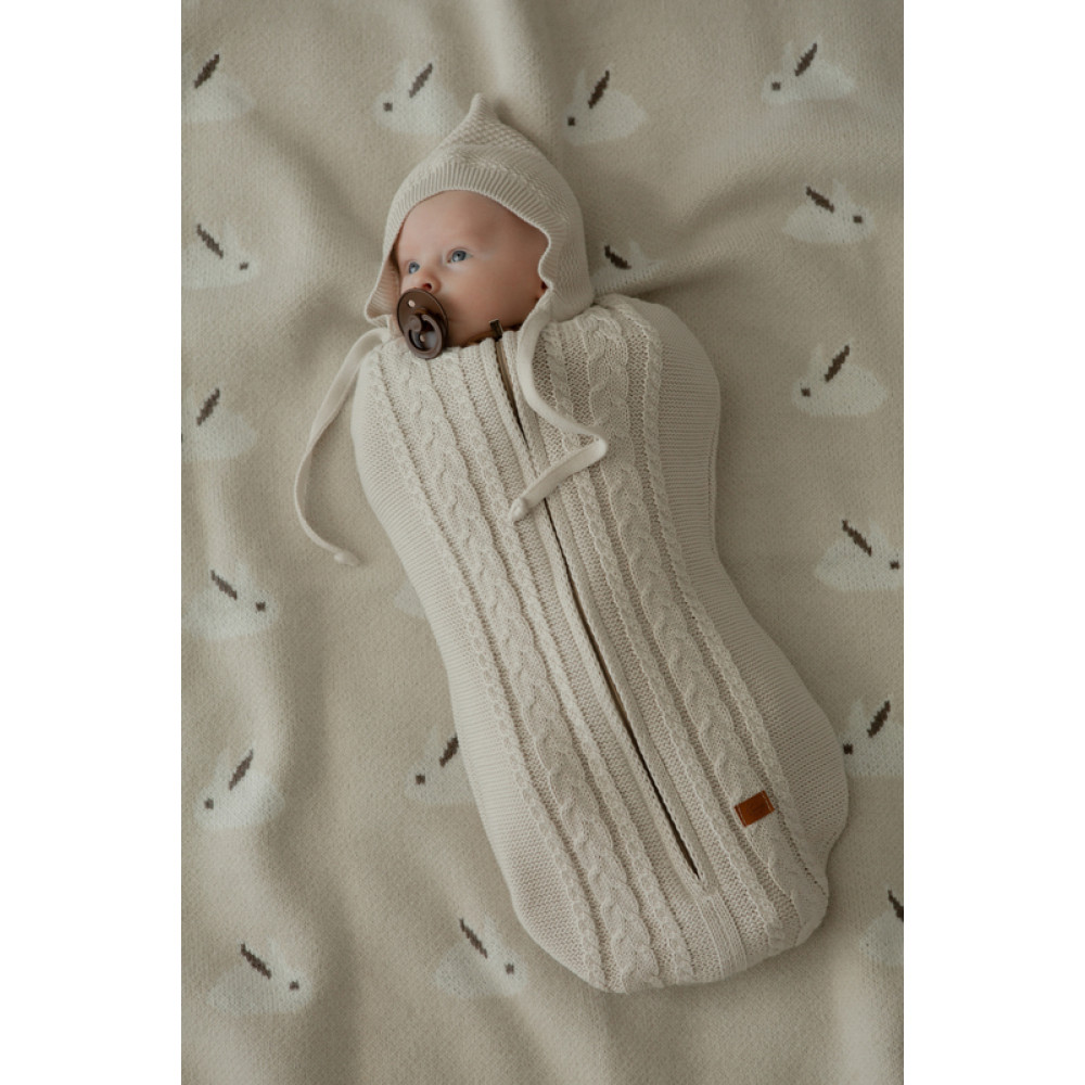 Вязаный плед "Rabbit", Бежевый