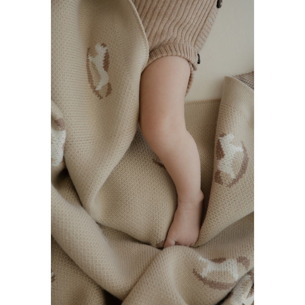 Вязаный плед "Little Horse", Бежевый