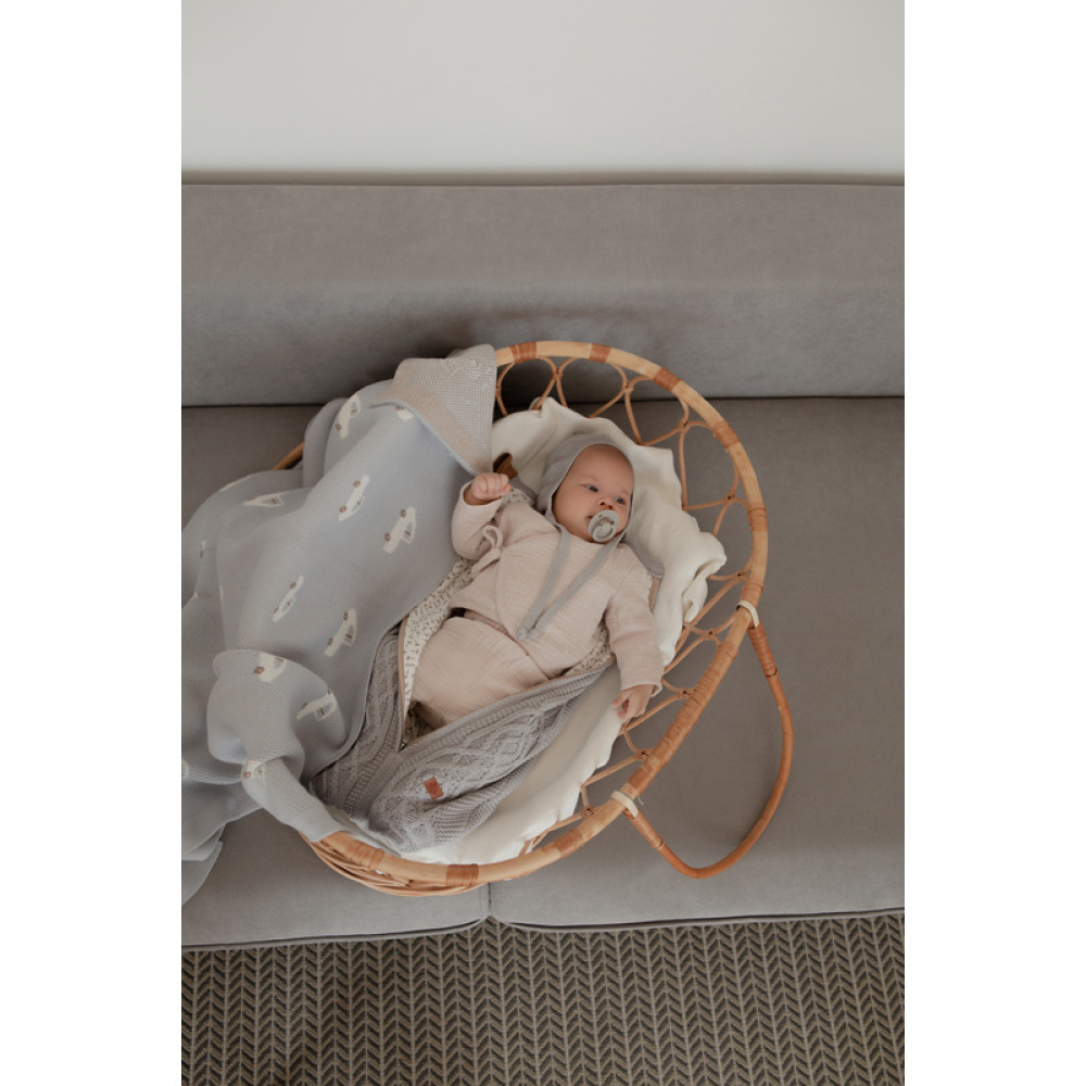 Вязаный плед "Baby Car", Голубой