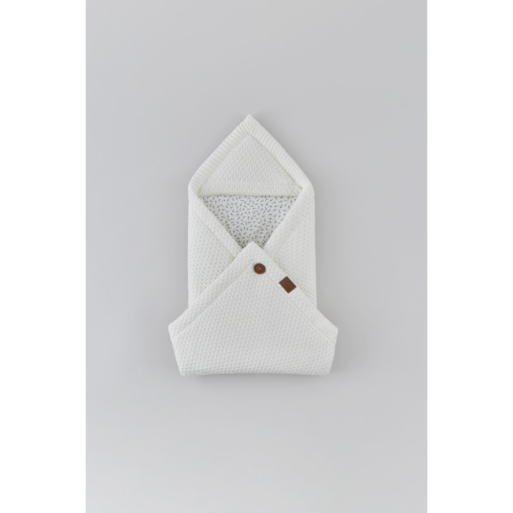 Демисезонный вязаный конверт-плед 2в1 "Universal", Молочный