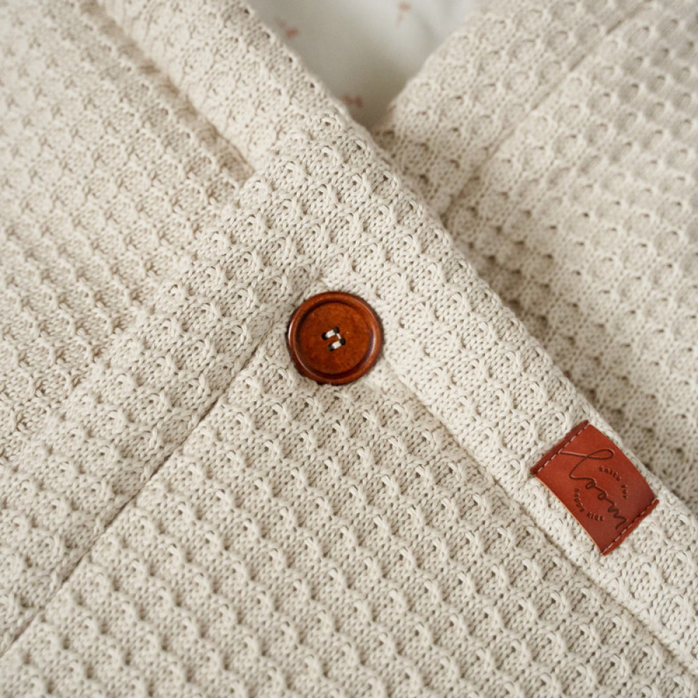 Демисезонный вязаный конверт-плед 2в1 "Universal", Топленое молоко