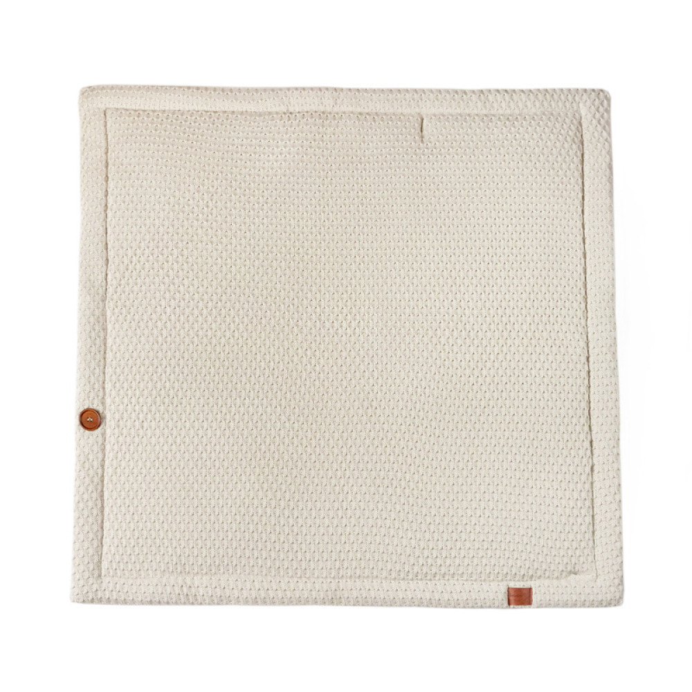 Демисезонный вязаный конверт-плед 2в1 "Universal", Топленое молоко