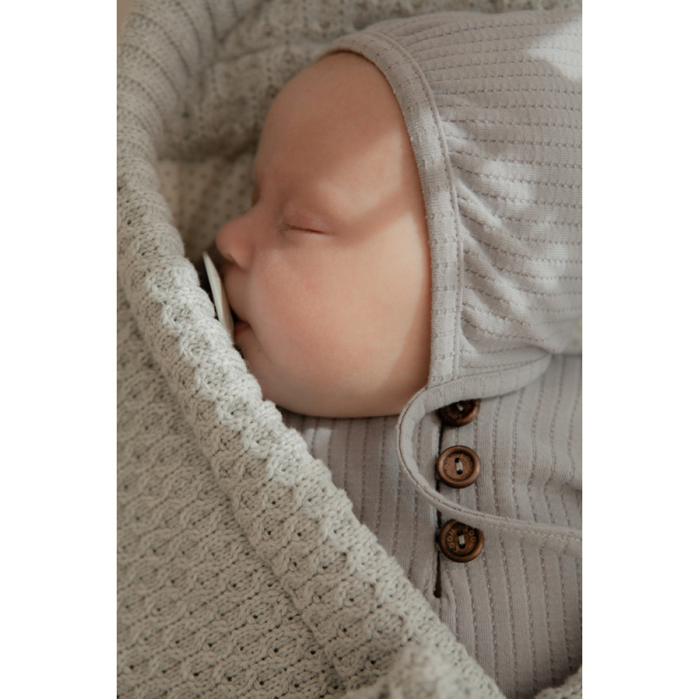 Демисезонный вязаный конверт-плед 2в1 "Universal", Серебро