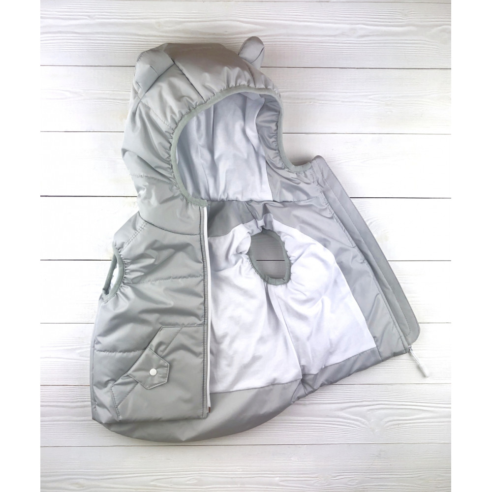 Утепленный детский жилет, Серый