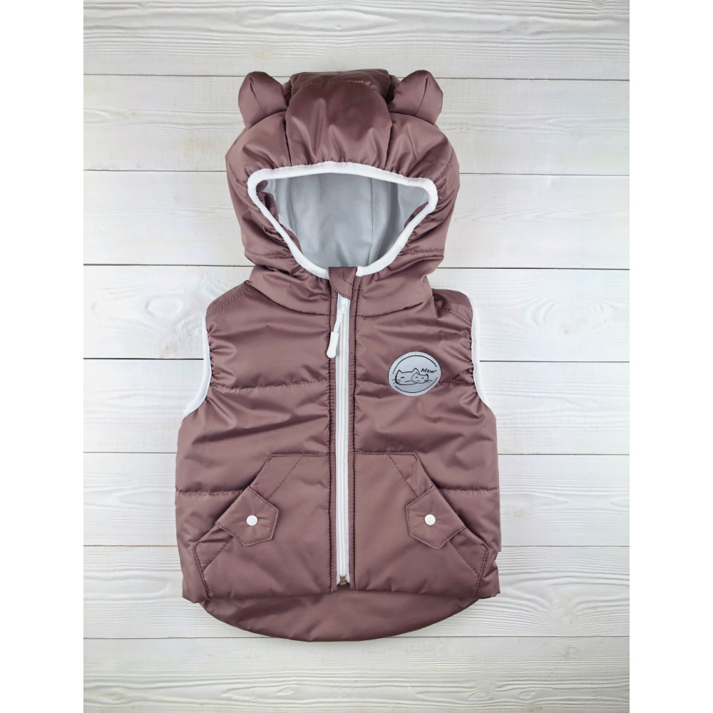 Утепленный детский жилет, Капучино