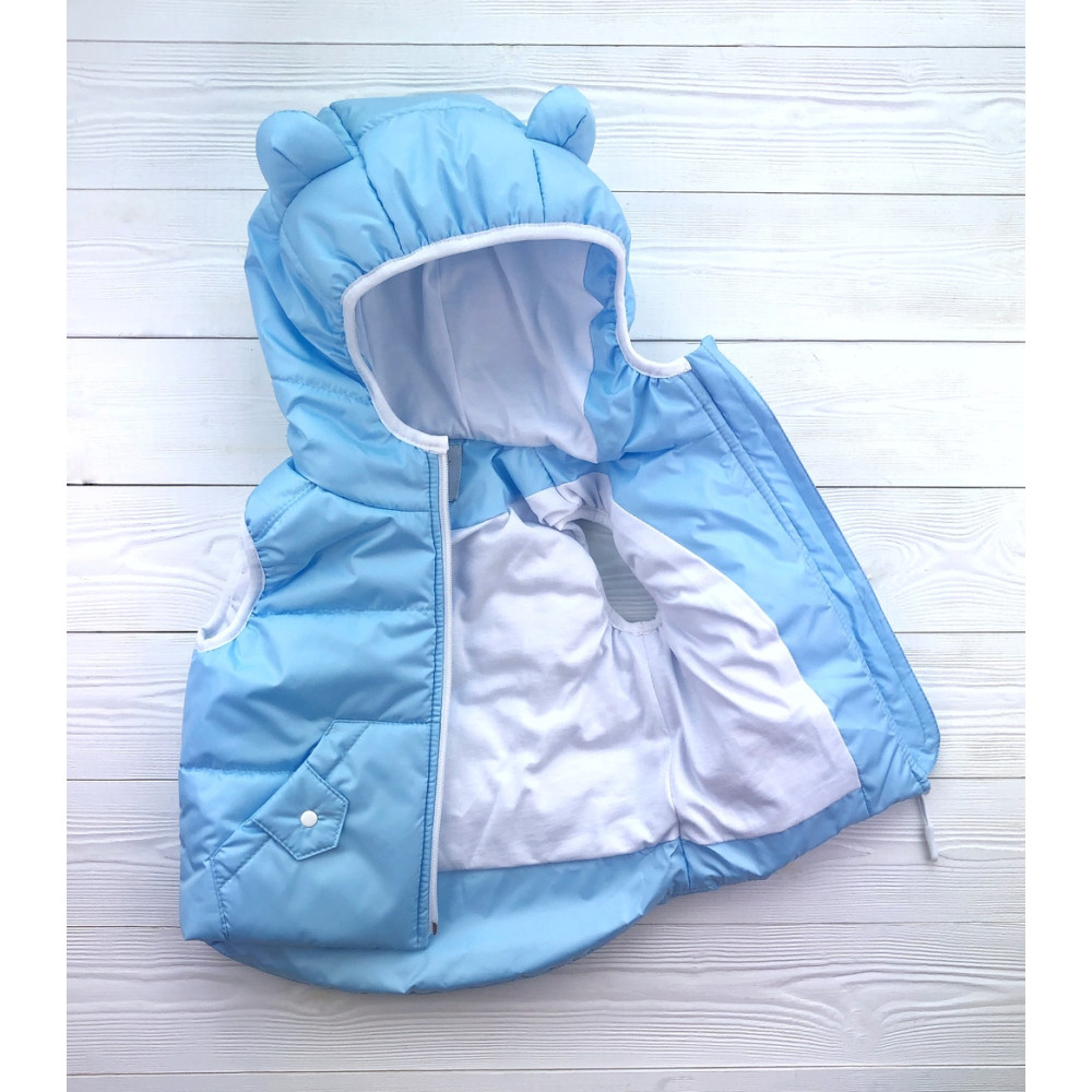 Утепленный детский жилет, Небесный