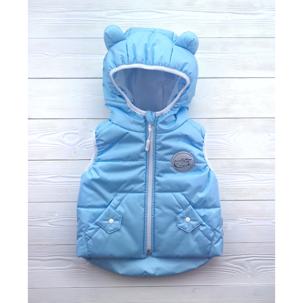 Утепленный детский жилет, Небесный