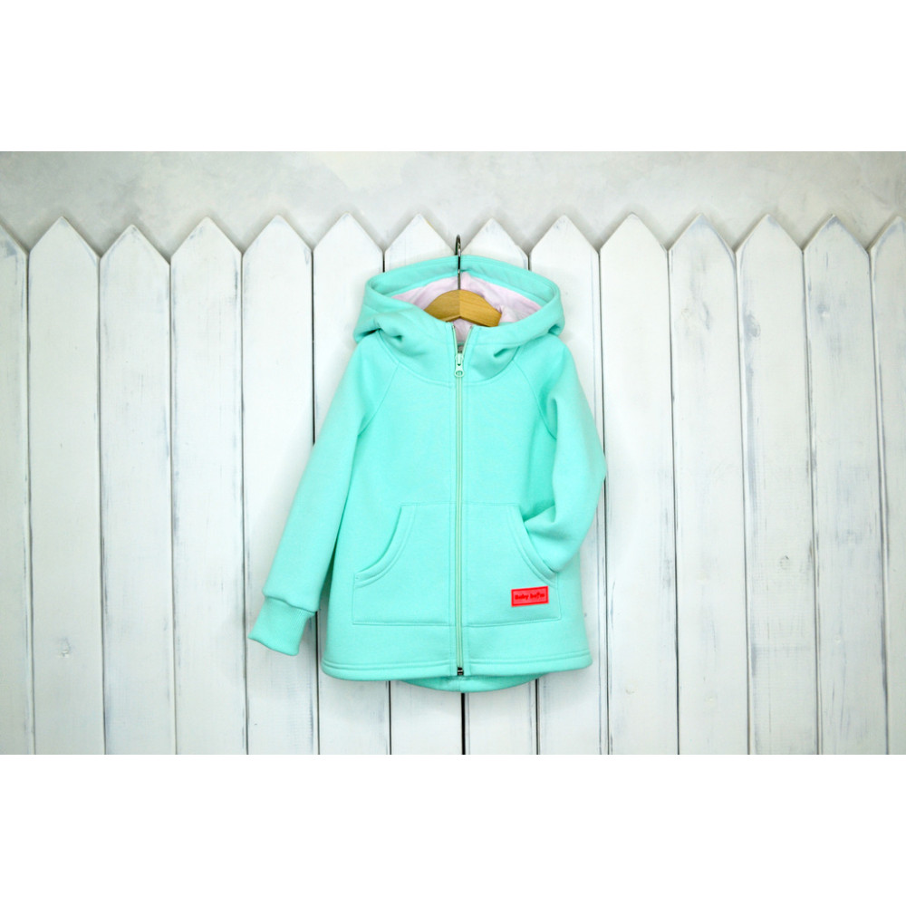 Утепленная толстовка из футера "Дино", Мята
