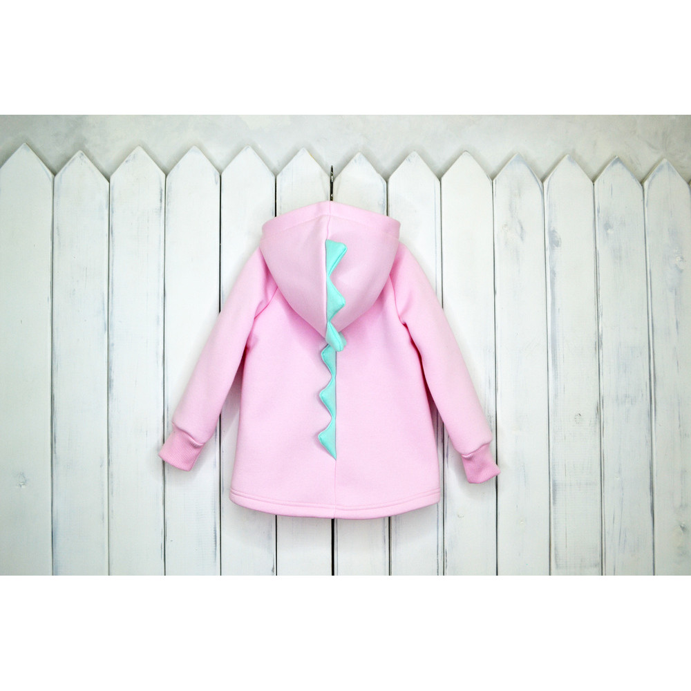 Утепленная толстовка из футера "Дино", Розовый
