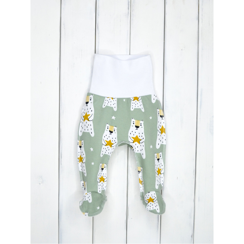 Ползунки для новорожденного "Мишки", Зеленый