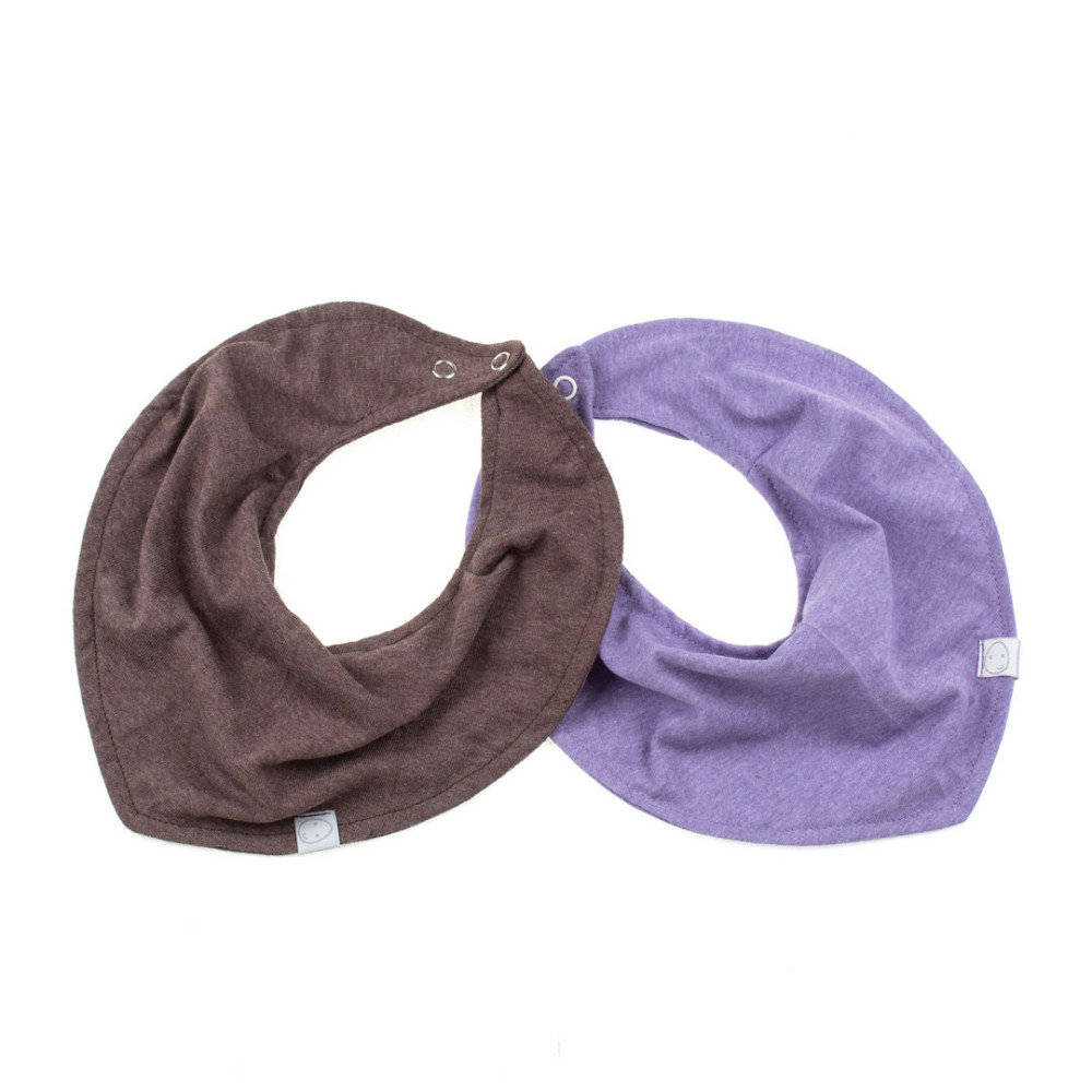 Комплект нагрудников (2 шт.), Какао + Сирень меланж