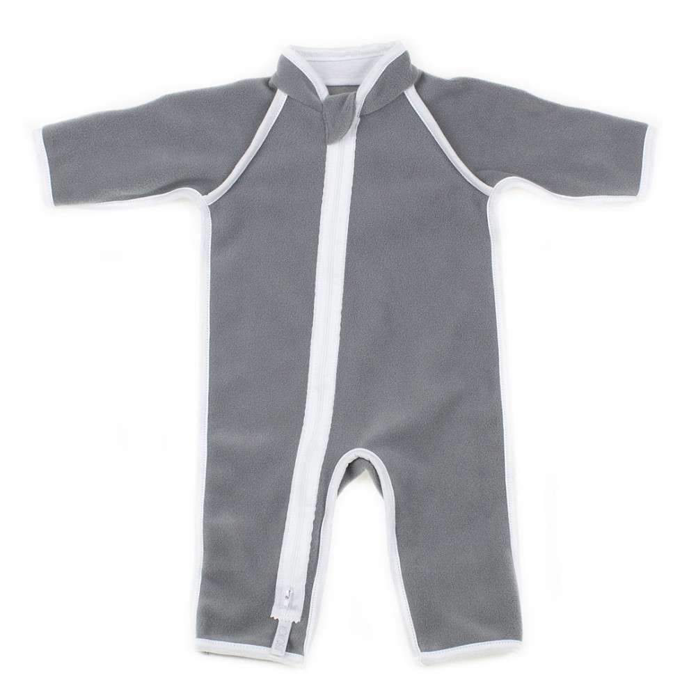 Утепленный комбинезон из флиса, Серый меланж