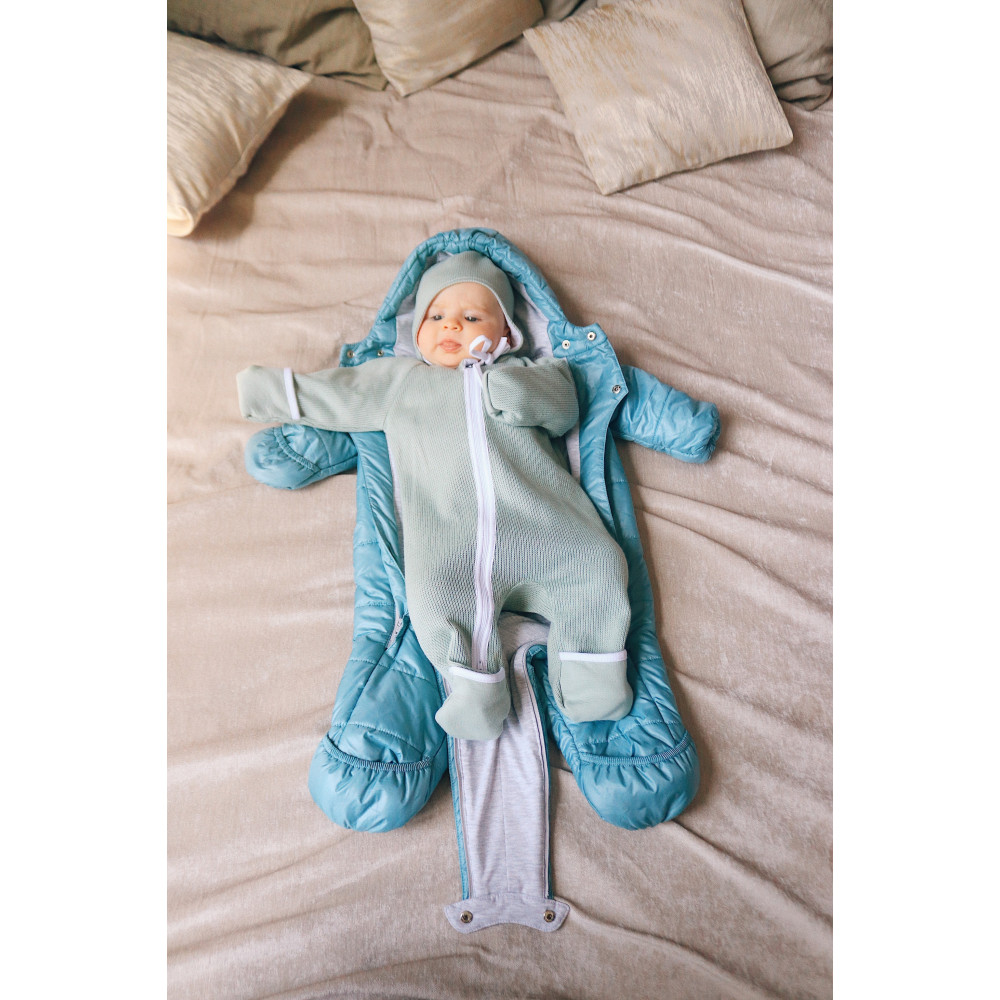 Вязаный комбинезон на молнии, Аква