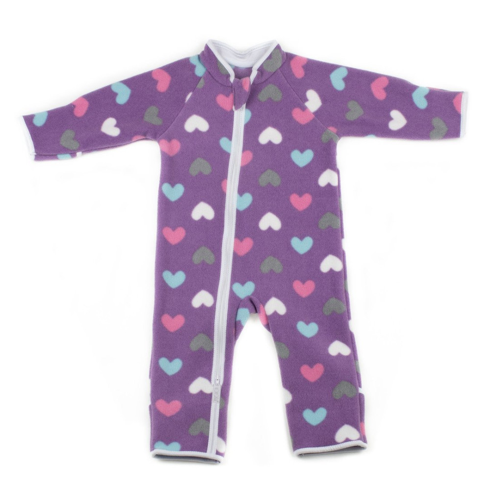 Утепленный комбинезон из флиса, Сердечки