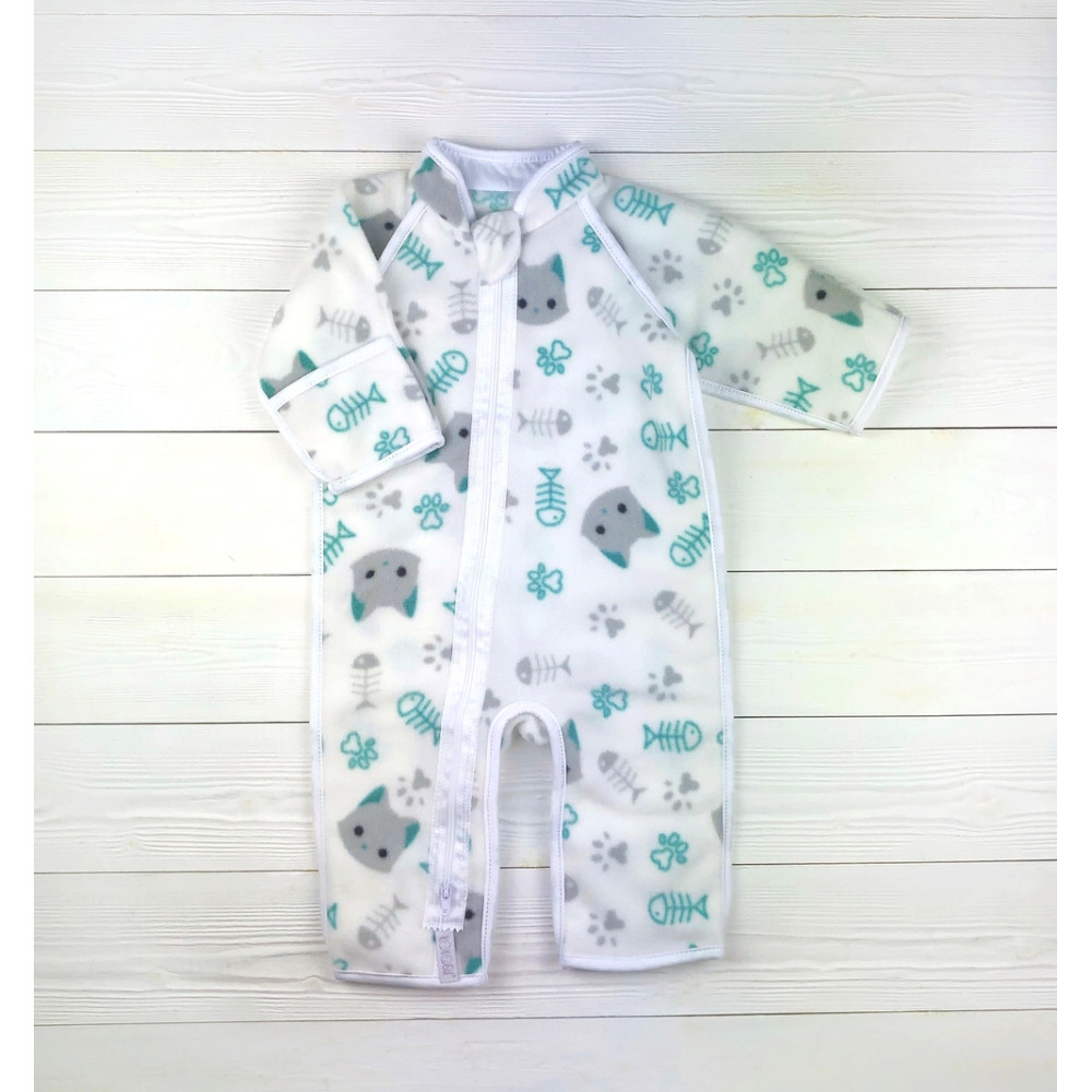 Утепленный комбинезон из флиса, Котики