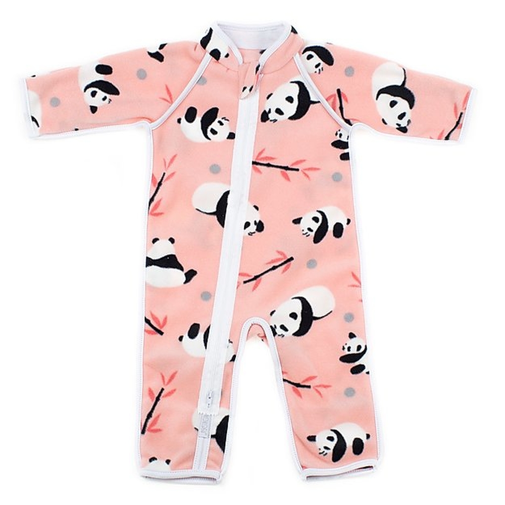 Утепленный комбинезон из флиса, Панды коралл