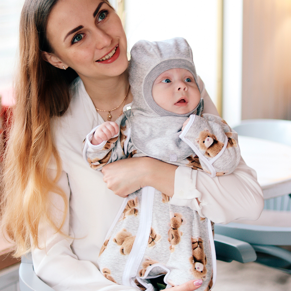 Утепленный комбинезон из флиса, Мишки