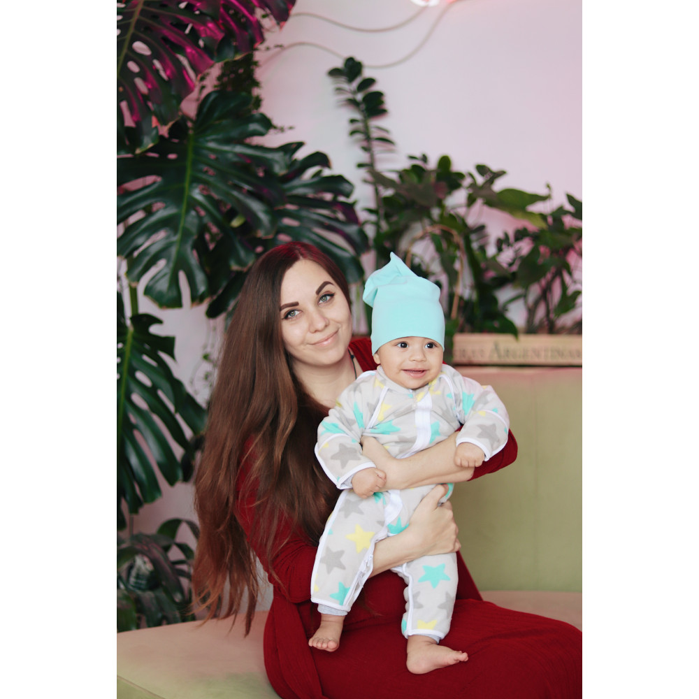 Утепленный комбинезон из флиса, Ментол звезды