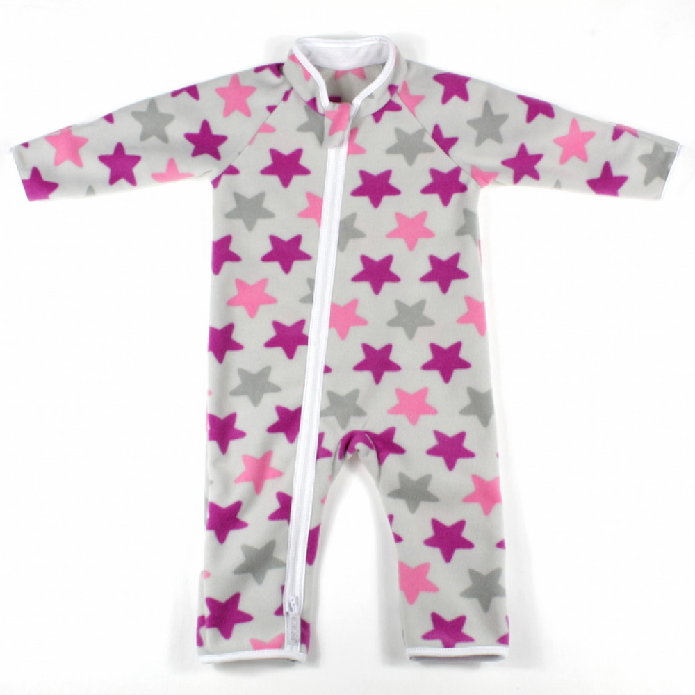 Утепленный комбинезон из флиса, Розовые звезды