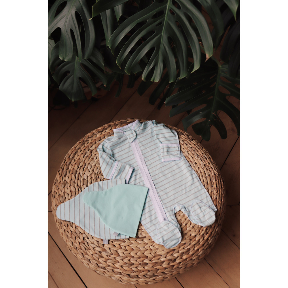 Шапочка Кокоби, ментол+серый