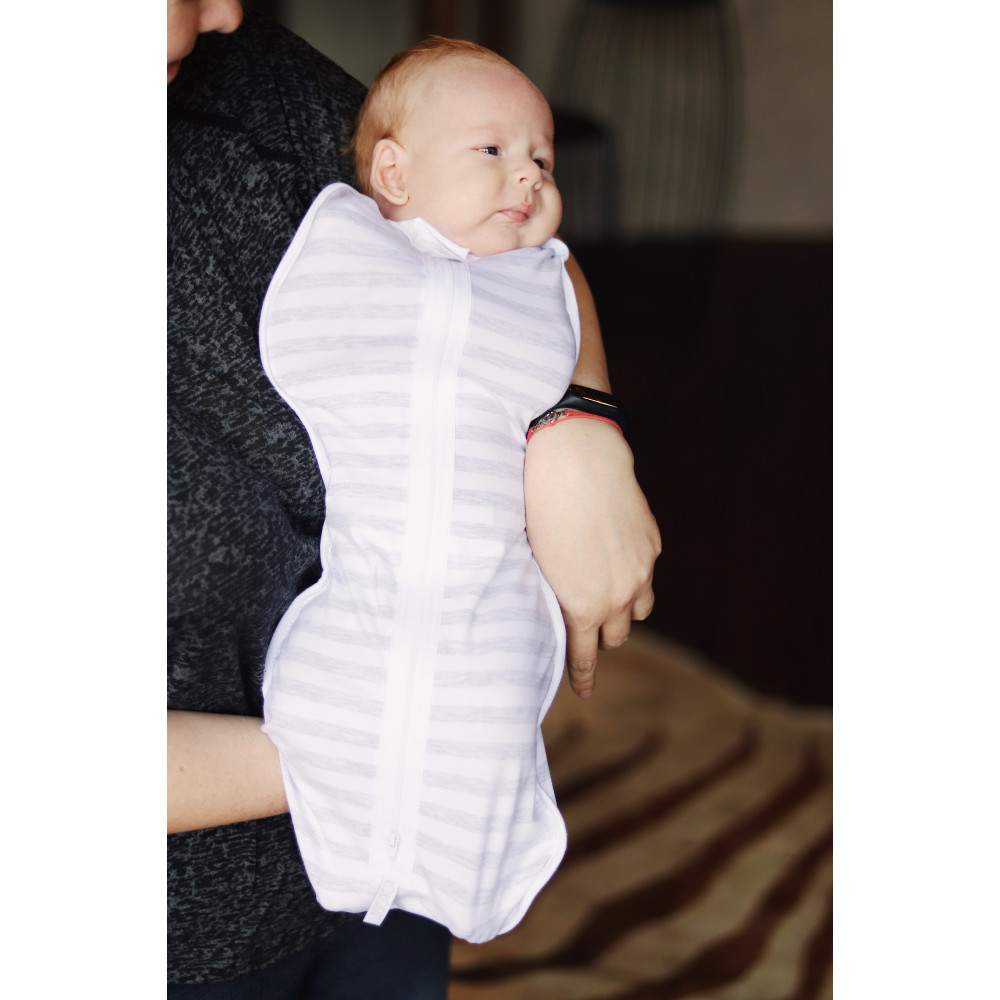 Кокон на молнии облегчённый, серый+белый