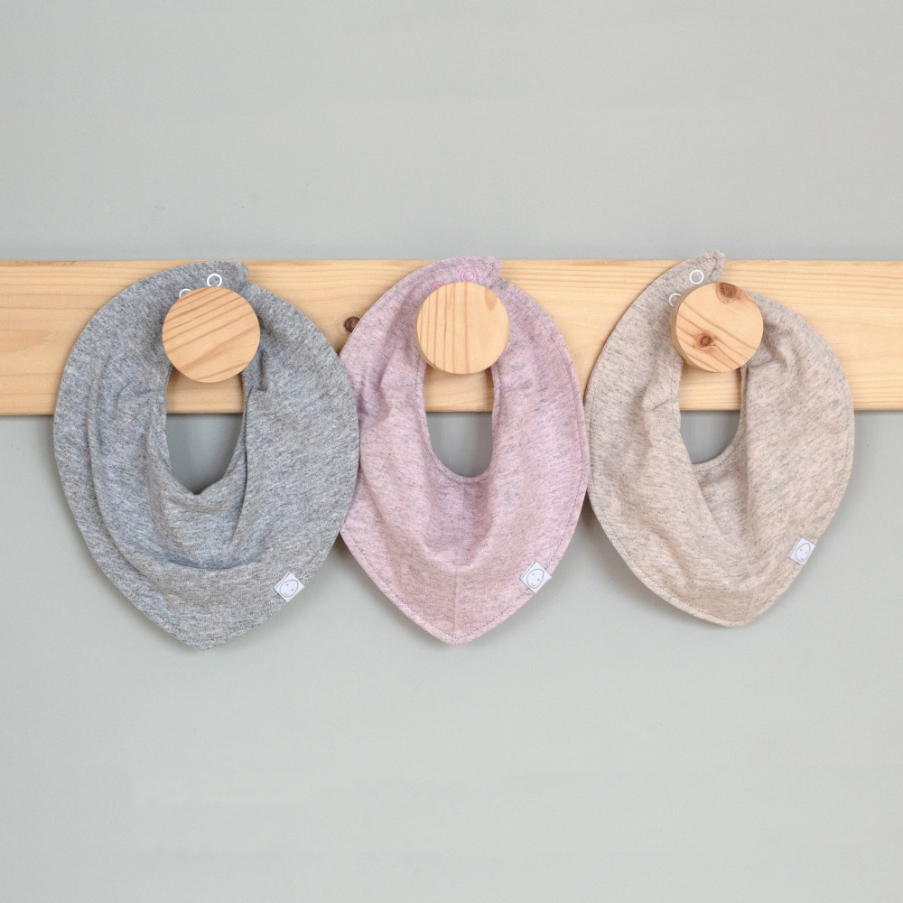 Комплект нагрудников (2 шт.), Сухая роза меланж + Антрацит меланж