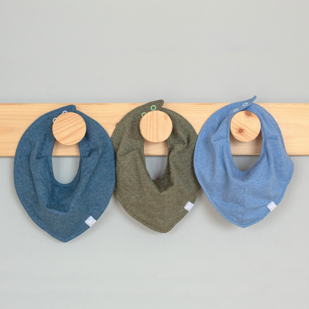 Комплект нагрудников (2 шт.), Голубой меланж + Какао меланж