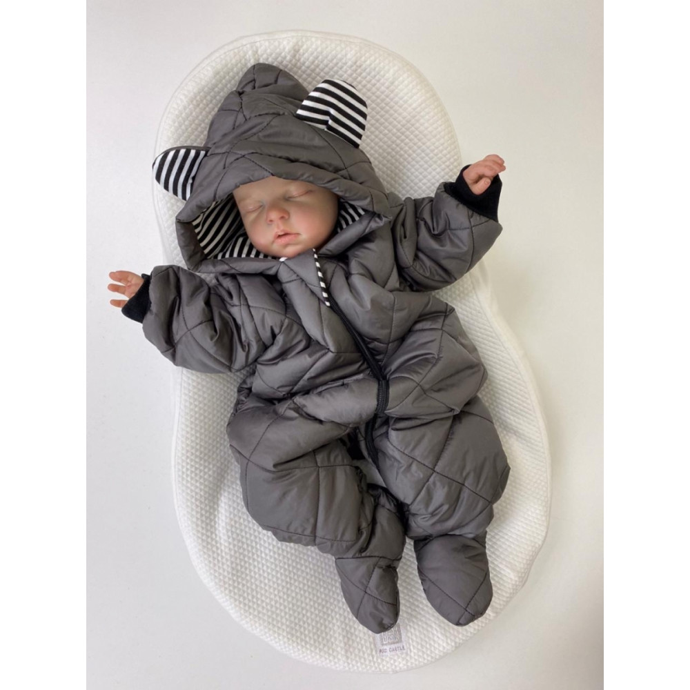 Демисезонный комбинезон "Мишка", Серый