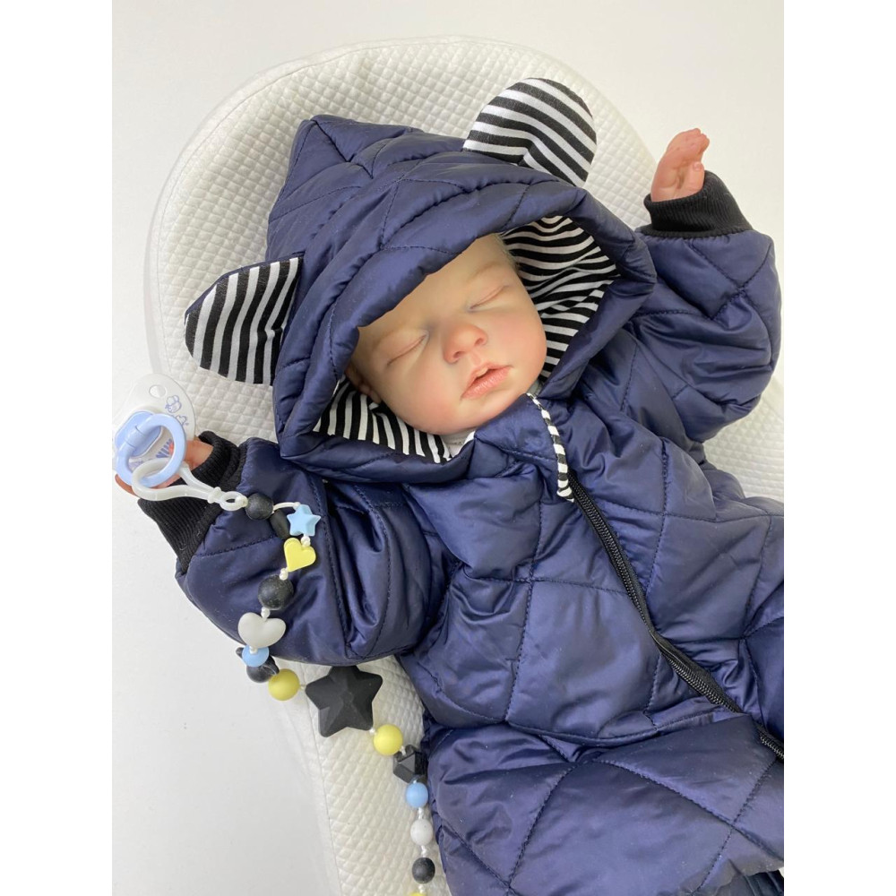 Демисезонный комбинезон "Мишка", Темно-синий