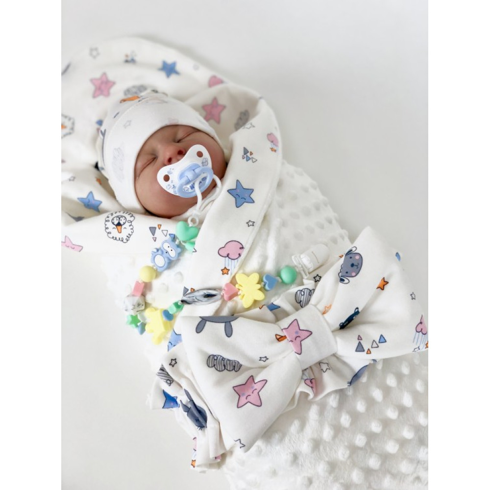 Одеяло-конверт на выписку "Зверушки"