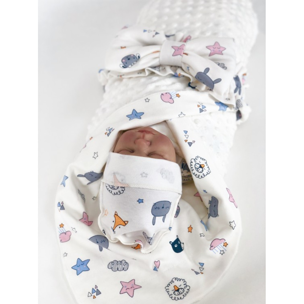 Одеяло-конверт на выписку "Зверушки"