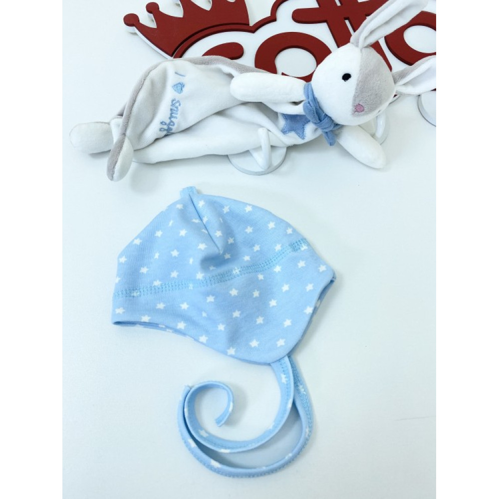 Шапочка на завязках "Звездочки", Голубая