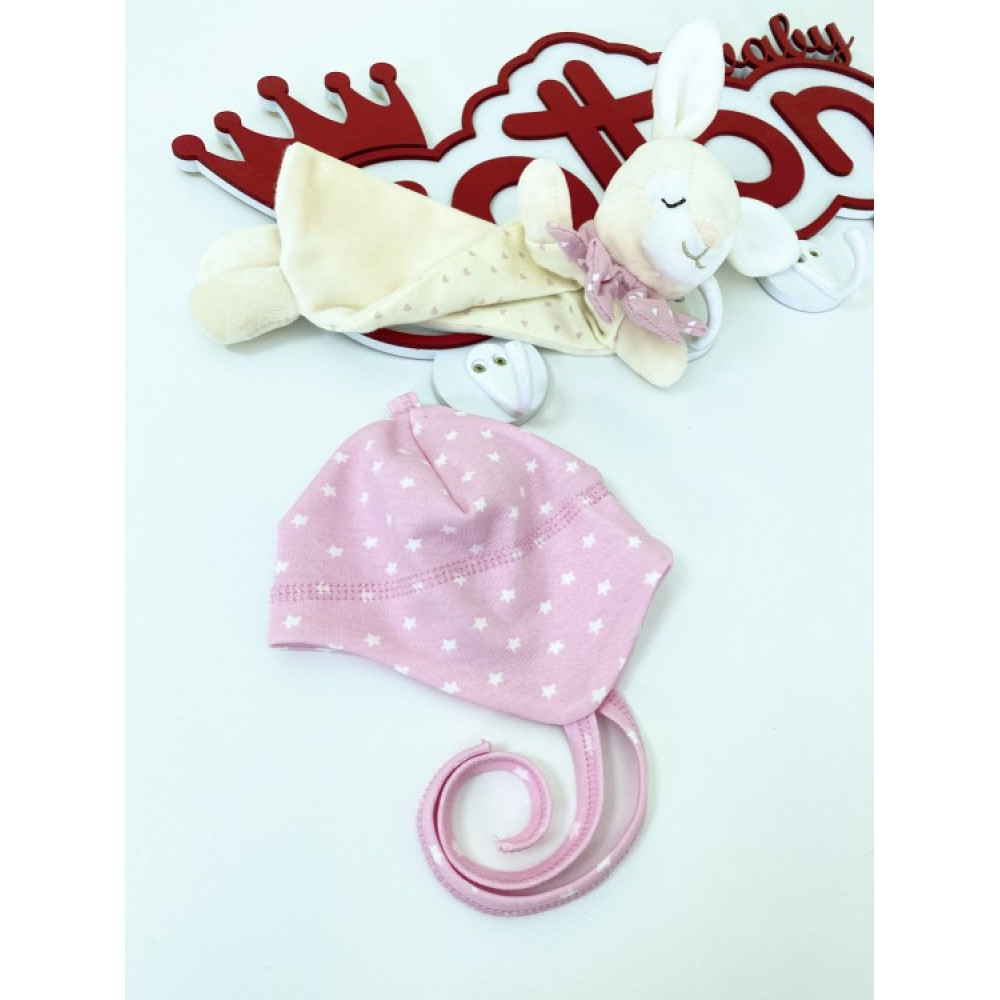Шапочка на завязках "Звездочки", Розовая