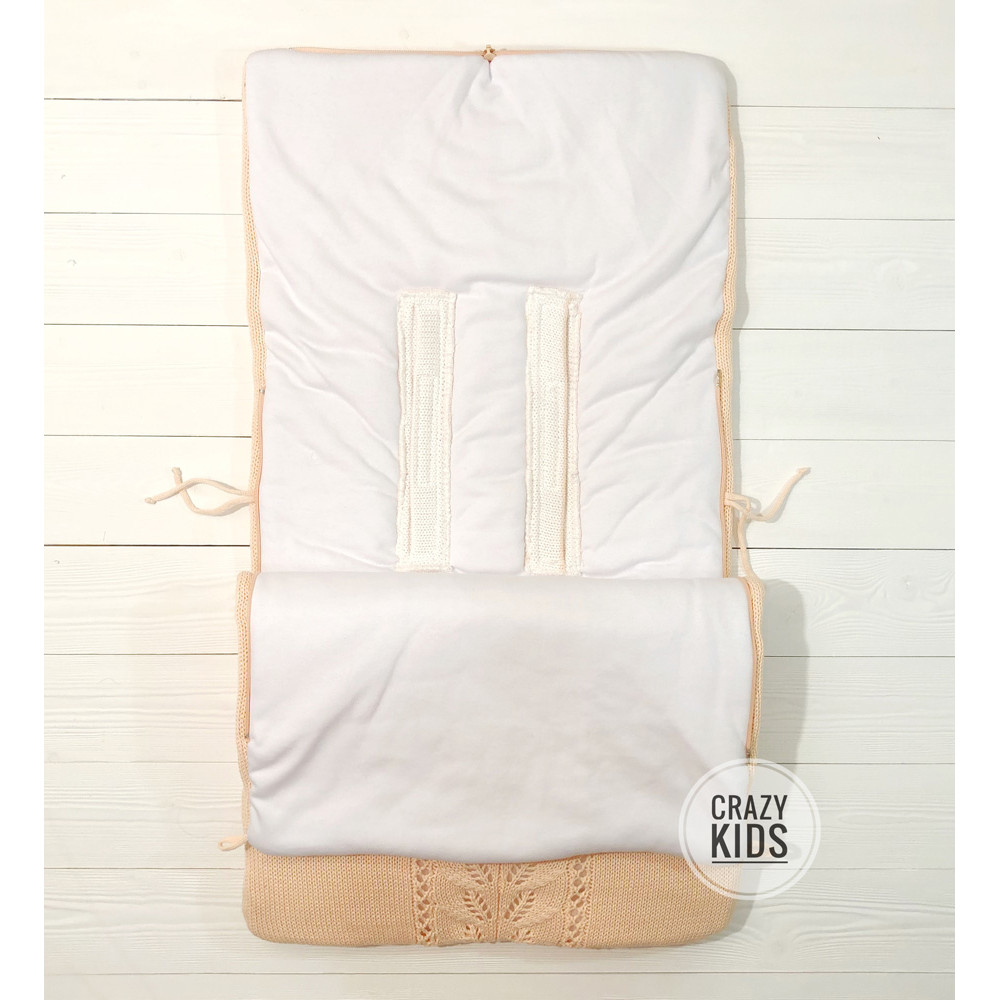 Вязаный конверт Flower, персик