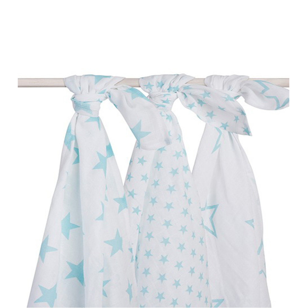 Комплект муслиновых пеленок Jollein 115х115 см, 3 шт Clouds Jade (Нефритовые облака)