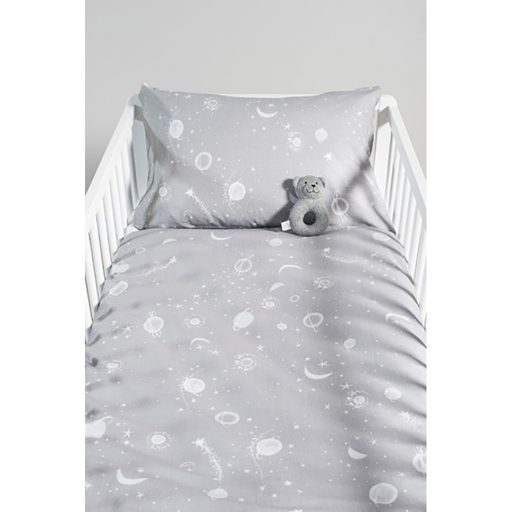 Комплект постельного белья Jollein 100x140 Galaxy grey (Галактика)